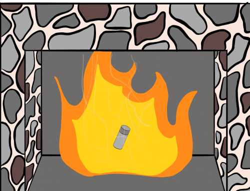 ¡Contenedor en una chimenea!